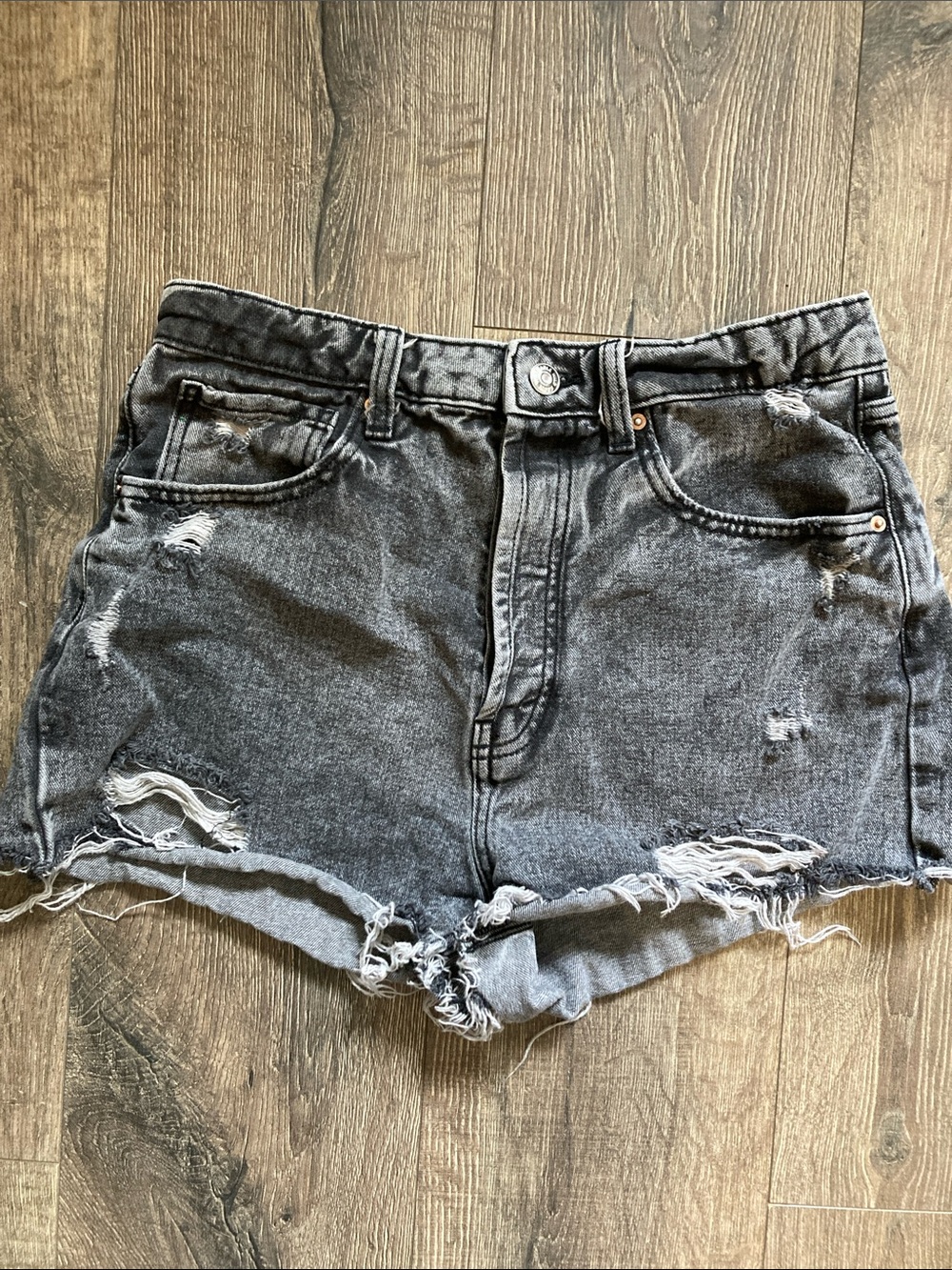 Wild Fable High-Rise Distressed Denim Shorts - Black